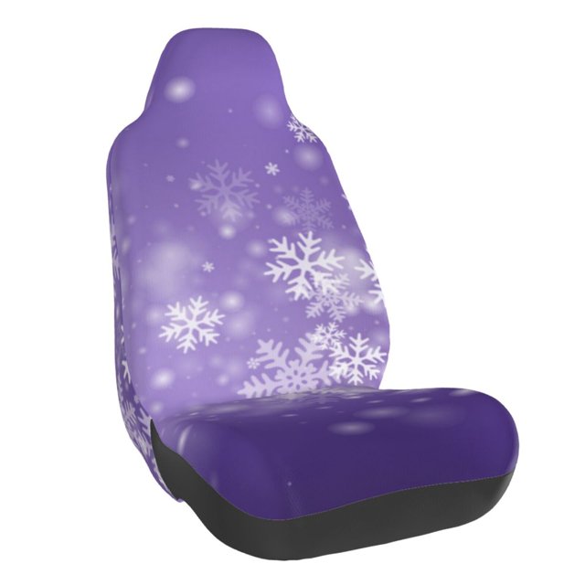 Balery Snowfall Sky White Purple Funda de Asiento para Auto con Diseño - Cubierta Frontal Suave y Transpirable con Protector Antideslizante- 1 Unidad