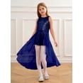 thumbnail image 7 of renvena Kids Girls Junior Bridesmaid Chiffon Wedding Birthday Party Long Gown Dress 6-16 A Navy Blue 6, 7 of 7