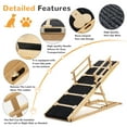 thumbnail image 4 of PERIMIDOME 64'' Adjustable Wooden Pet Ramp,Height from 15.4" to 32.7'',Dog Ramps with Non‑Slip Carpet Surface for Sofa,Bed,Cars, 4 of 7