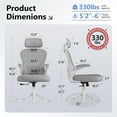 thumbnail image 2 of Computer Desk Chair, Ergonomic Office Chair M903 with Wheels, High Back Mesh Office Chair with Adjustable Lumbar Support, Headrest, Flip-Up Armrests, Withe Grey, 2 of 9
