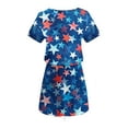 thumbnail image 5 of safuny Women's Trendy Mini Dress with Pocket Stripe Print Short Sleeve V Neck Dress Drawstring Leisure Comfy Retro Holiday Clothing Fashion Summer Clearance Blue S, 5 of 5