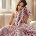thumbnail image 6 of U by Bedsure Pale Mauve Fleece Queen Blanket for Couch - Super Soft Cozy Blankets for Women, Girls, 90x90 inches, 6 of 6