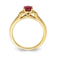 thumbnail image 2 of Auriga 14K Yellow Gold Polished Side Hearts Ruby and Diamond Ring Size 7 (0.13ct, Clarity- I2)for Women, 2 of 6