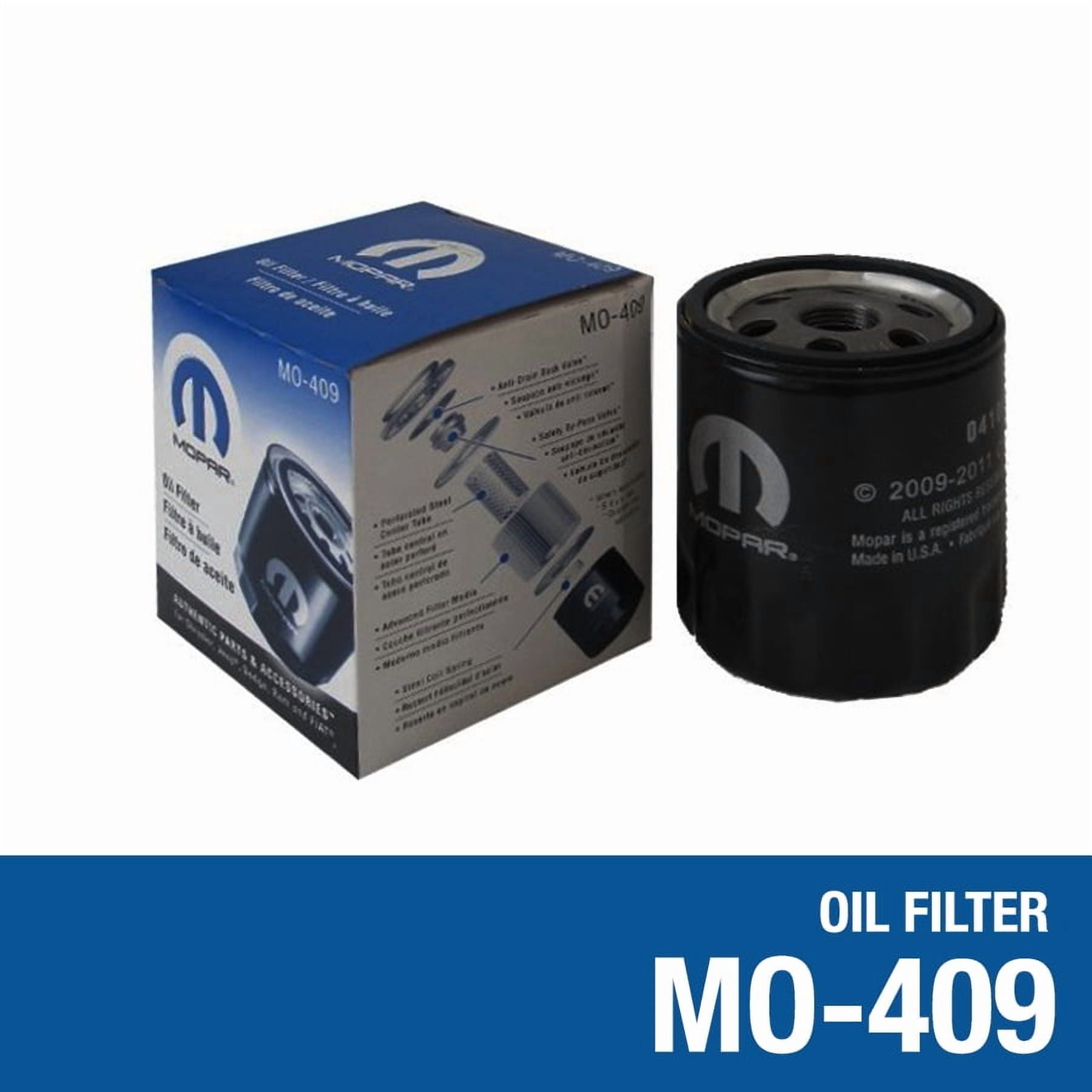 (4 pack) Mopar MO-409 Original Equipment Engine Oil Filter Chrysler 04105409AE