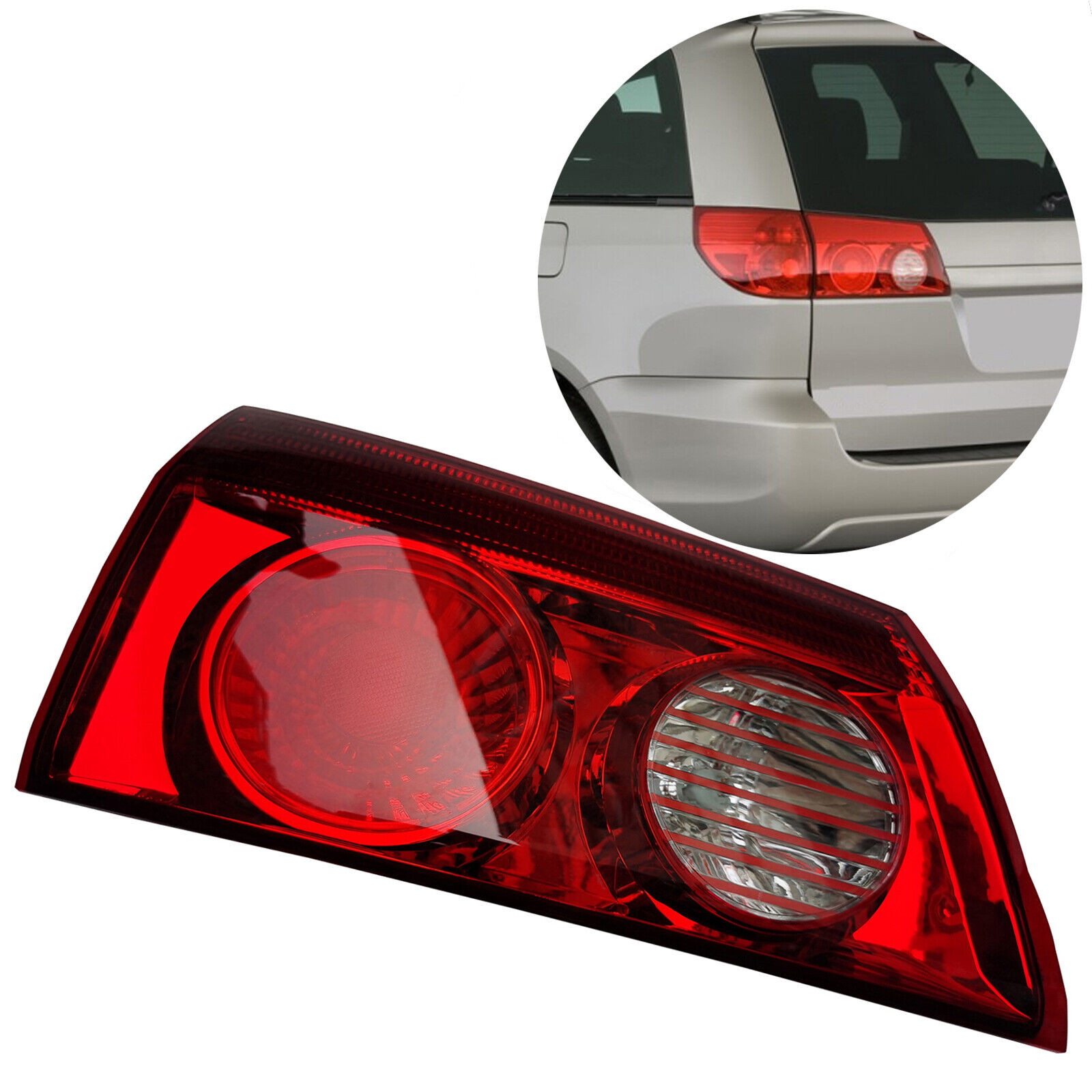 Right Side Outer Tail Light Assembly – Direct Fit For 2006-2010 Toyota Sienna – 81550AE020, TO2805102, Halogen