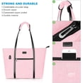 thumbnail image 3 of Mosiso Laptop Tote Bag Compatible with MacBook Pro 16 inch A2141, 15-15.6 inch Notebook,Fashion Lightweight Work Travel Business Women Briefcase with Small Purse,USB Charging Port,Pink, 3 of 6