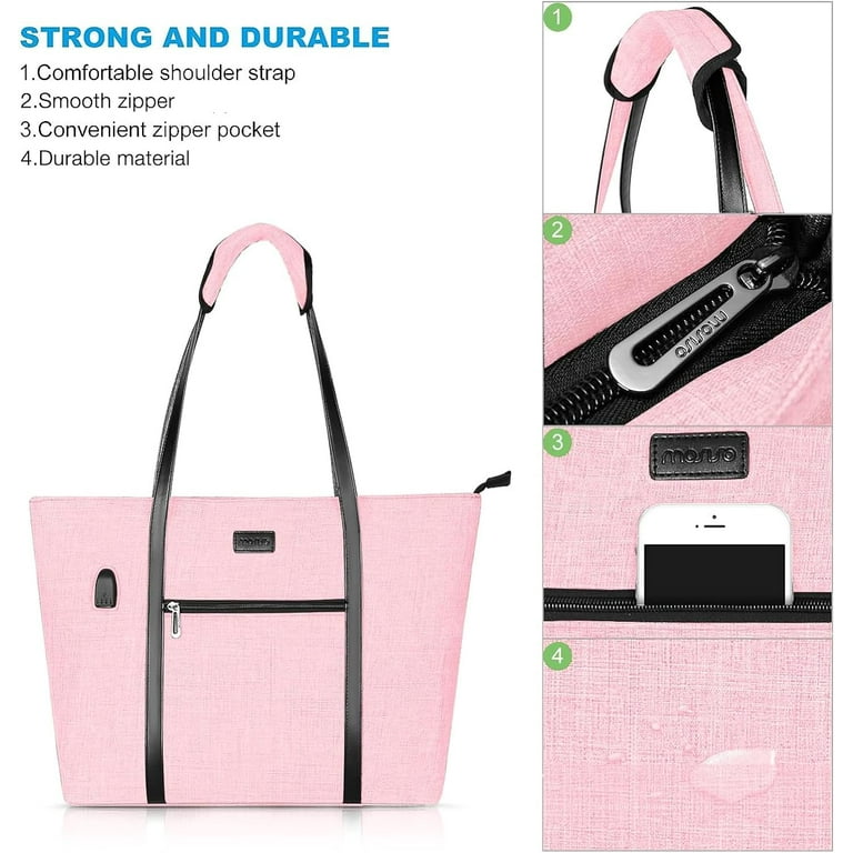 Mosiso Laptop Tote Bag Compatible with MacBook Pro 16 inch A2141 15 15.6 inch Notebook Fashion Lightweight Work Travel Business Women Briefcase with