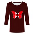 thumbnail image 3 of qucoqpe Women's Summer Tops Fashion Casual Loose Crew Neck 3/4 Sleeve Shirts Graphic Tees Blouses, 3 of 5