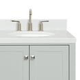 thumbnail image 5 of Ariel Cambridge 42 Inch Single Right Offset Oval Sink Bathroom Vanity With Carrara White Quartz Countertop 1.5 Edge In Grey, 5 of 10