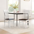 thumbnail image 4 of Gymax Dining Chairs Set of 4 w/Slatted High Backrests Concave Seats Rubber Wood Legs, 4 of 10