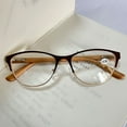 thumbnail image 6 of New Trendy Women's Brown Cat Eye Reading Glasses 1.50, Classic HD Fashion Metal Spring Hinge Readers +1.50, 6 of 6