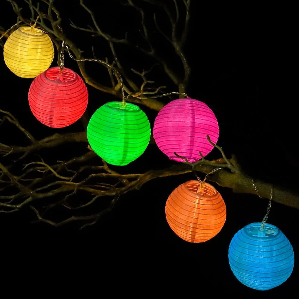 Lantern String Lights, Solar String Lights Outdoor Waterproof ,Hanging Christmas Lights, Colorful Mini Lantern String Lights For Easter Birthday Wedding Bar Backyard Lawn Patio Party Decor (20 LED)