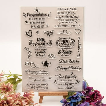 Ouginx 5.9 by 8.3 Inch Love Friendship Letters Clear Stamps for Card Making Scrapbooking Arts Crafts Decoration