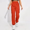 thumbnail image 6 of RYRJJ Womens Cargo Sweatpants Trendy Casual Baggy Elastic High Waisted Joggers Trousers Y2K Loose Lounge Athletic Pants with Pockets(Red,XL), 6 of 9