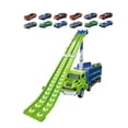 thumbnail image 4 of Juguete de camión Big Hauler, juguete de camión transportador de coche, deformación divertida con pista de carreras, juguete de camión plegable para verde, 4 of 8