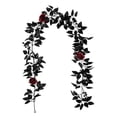 thumbnail image 2 of Gothic Halloween Decor Black Halloween Garland 69 Inch Spooky Halloween Decorations for Home Haunted House Decor Black and Red Party Decor, 1 Pack, 2 of 7