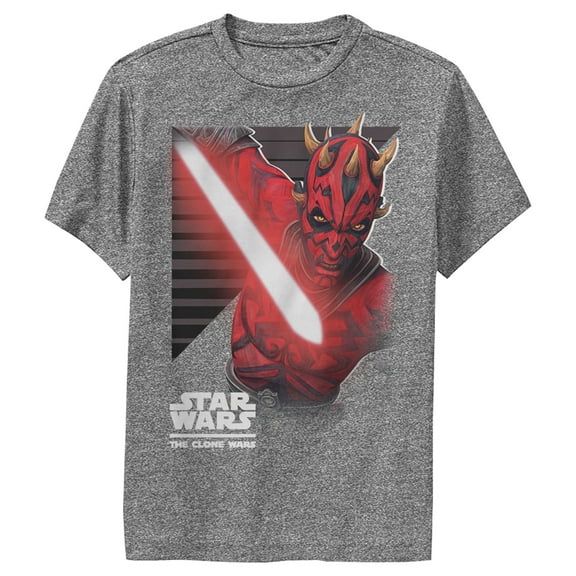 Boy's Star Wars: The Clone Wars Maul Strikes Performance Graphic Tee Charcoal Heather Small