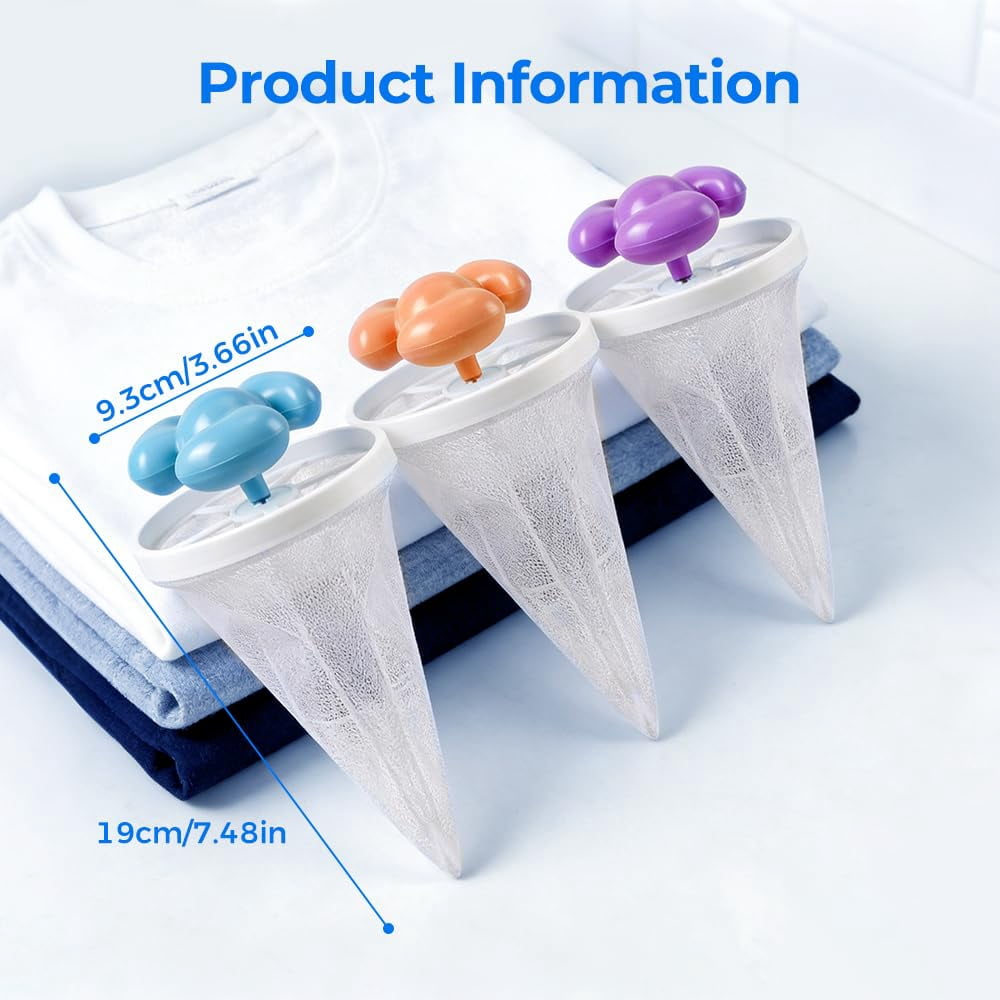 NovaBreeze 2026 Upgraded  Floating Hair Filtering Mesh Removal,Blue/Red/Purple（12 Pcs)
