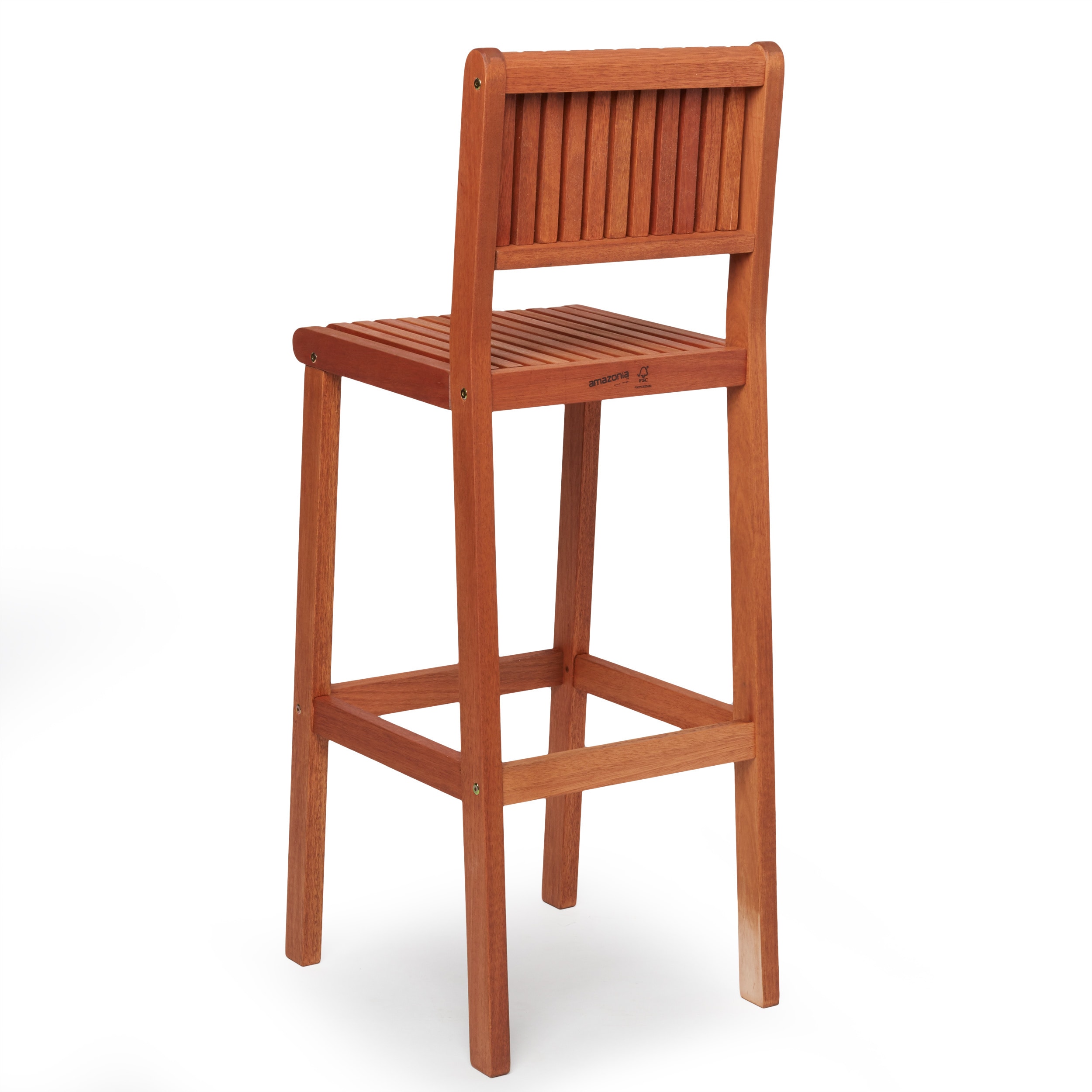 Amazonia Milano 1-Piece Patio Barstool | Eucalyptus Wood | Ideal for Outdoors and Indoors - image 5 of 8