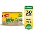 thumbnail image 1 of Glad Certified Compostable Drawstring Bags - Small 10 Litres - Drawstring, 30 Compost Trash Bags -, 1 of 5
