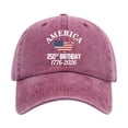 thumbnail image 3 of 250th Anniversary USA Hat, United States 250th Anniversary Baseball Cap, 1776-2026 Patriotic Printed Hat, US 250th Anniversary Cap for Independence Day, Adjustable One Size, Pink, 3 of 7