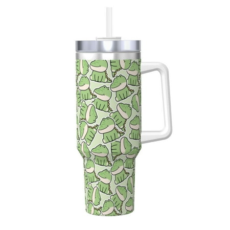 

Matuu Cute Crocodile for 40OZ Ice Cup with Handle Durable Thermal Cups Keep Drinks Cold and Hot Insulated Car Mug with Lid