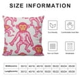 thumbnail image 5 of Nawypu Pink Rabbit Monkeys Rectangular Throw Pillow Cover Preppy Aesthetic Decor Pillow Case Animal Print Funky Lumbar Cushion Case for Home Dorm College Decor Living Room Sofa Couch Bedroom Car, 5 of 5
