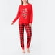 thumbnail image 3 of Christmas Family Set, Elastic Waist Long Sleeves Color Block Christmas Family Sleepwear Set  For Home For Women ANGGREK Estampado Navideño MUJER S, 3 of 6