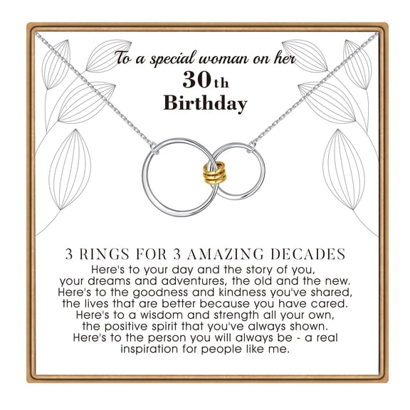 Turandoss 30th Birthday Gifts Necklace for Women 30 Years Old Gift 3 Circles Trendy Jewelry Birthday Teacher Appreciation Mothers Day Graduation Gifts for Her Mom Wife Ideas