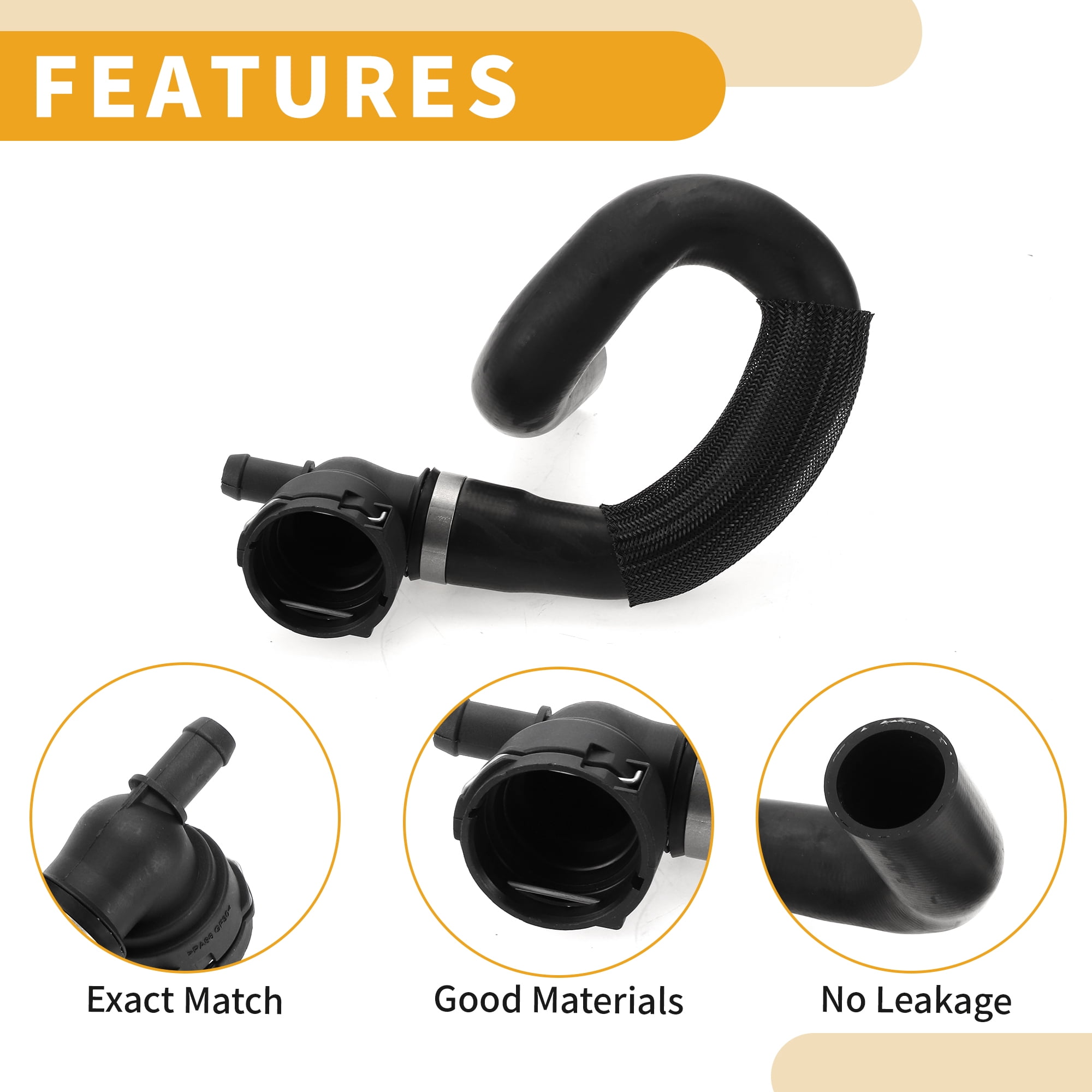 Unique Bargains Upper Radiator Hose CV618286YC For Ford Escape 2.0L 2013-2016 Rubber Black