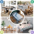 thumbnail image 4 of Blue Marble Gold Line Pattern Rectangle Tablecloth 60"x84",Waterproof Polyester Rectangle Table Cloth, Wipeable Spillproof Polyester Tablecloth for Dining, Camping, Indoor and Outdoor, 4 of 5
