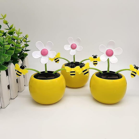 Solar Powered Dancing Toys Bobblehead Solar Dancing Flowers Bees Toys,cute Window And Car Dash