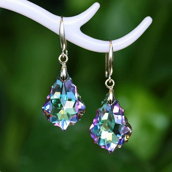 JennyShop Ladies Shining Rhinestone Dangle Drop Drop Earrings Women's Exquisite Hanging Perforated Earrings Wedding Bridal Jewelry Gifts