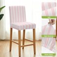 thumbnail image 4 of Striped Pink Bar Stool Covers - Stretch Dining Chair Covers Set of 4, Farmhouse Line Stripes Classic Bar Chair Cover Removable Counter Stool Pub Chairs Slipcovers Protectors for Kitchen/Cafe, 4 of 9
