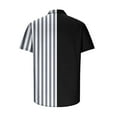 thumbnail image 3 of QUINDOS Casual Hawaiian Tropical Shirts for Men Button up Short Sleeve Summer Shirts Patchwork Striped Loose Fit Vacation Beach Shirts, 3 of 4