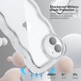 thumbnail image 3 of Compatible with iPhone 12 Case, Cute Curly Wave Frame Shape with Plating Edge, Camera Lens Cover & Soft TPU Silicone Heavy Duty Shockproof Protection Clear Phone case for iPhone 12, Clear, 3 of 8