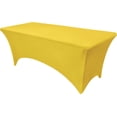 thumbnail image 1 of Spandex Table Covers for 4 Foot Tables Yellow Table Clothes for 4 Foot Rectangle Tables - Fitted Massage Lash Bed Table Cover, Stretch Tablecloth for Wedding, Birthday, Banquet, Vendor, 1 of 5