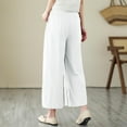 thumbnail image 4 of Pants for Women S with Pockets Pants with Stripe on The Side Dress Size 16 Women Linen Cover up Comfy plus Size Glitter Dress Corduroy plus Elastic Waist Pant 3 Strip White L, 4 of 7