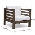 thumbnail image 4 of Tcbosik Outdoor Club Chair with Cushion, Single Sofa Chair with Wood Frame, Modern Armchair for Patio, Garden, Balcony, Backyard, Grey+White, 4 of 10