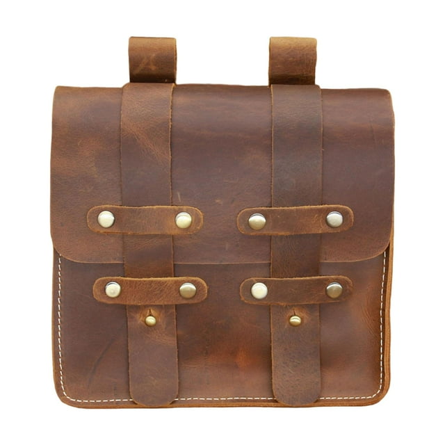 Riñonera de cuero PU, riñonera decorativa, artesanías, bolsa para , hecha a mano, Vintage Grande y Marrón Zulema Riñonera