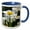 Blue/White, variant on 3drose, White Daisy - Spring Gardens - Flowers - Floral Print, 15oz Mug