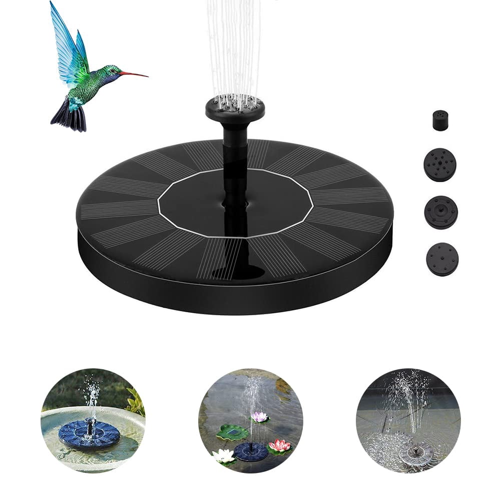 Solar Bird Bath Fountain Pump with 4 Nozzles,1W Mini Floating Solar ...