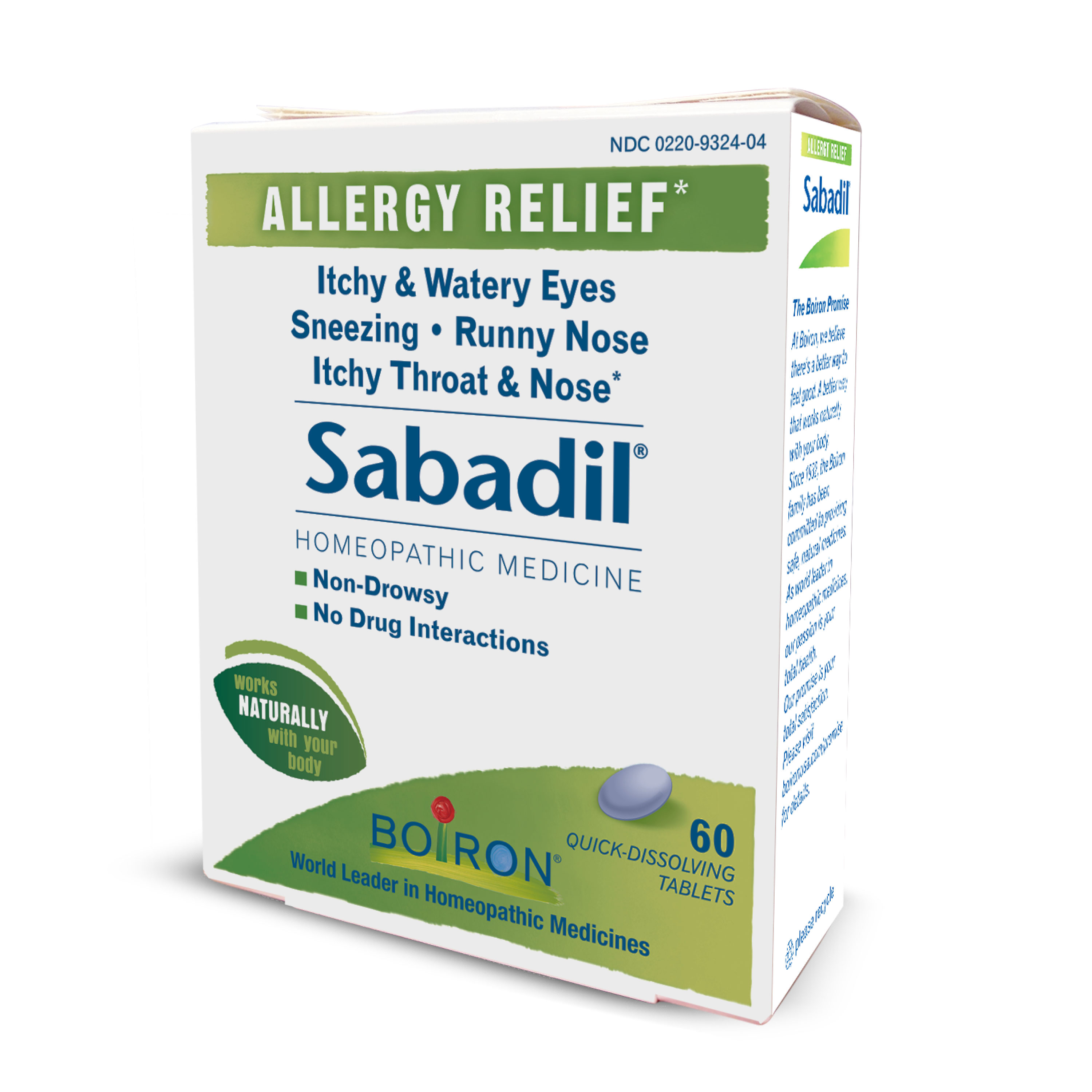 Boiron Sabadil Allergy Relief Tablets, 60 Ct - image 3 of 3