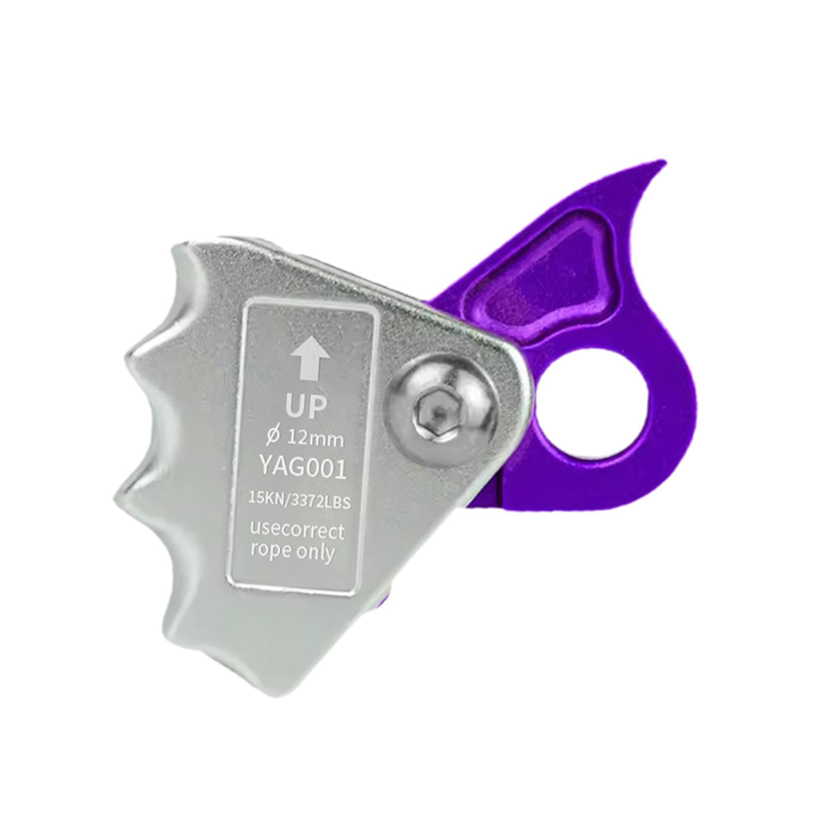 QccHieUs Climbing Rope Adjuster with Ascender Grip, 15kN Heavy Duty Descender Stopper for Purple