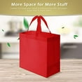thumbnail image 5 of Reusable Totes Bags - 100 Pcs Non Woven Grocery Handle Bags for Shop Events & Retail Store(Red), 5 of 7