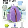 thumbnail image 3 of 17in Tennis Backpack for 2 Rackets & Gear, Sports Bag with Wet/Dry Compartment, Unisex Backpack for Men and Women, Ideal Gift for Tennis & Pickleball, 3 of 14