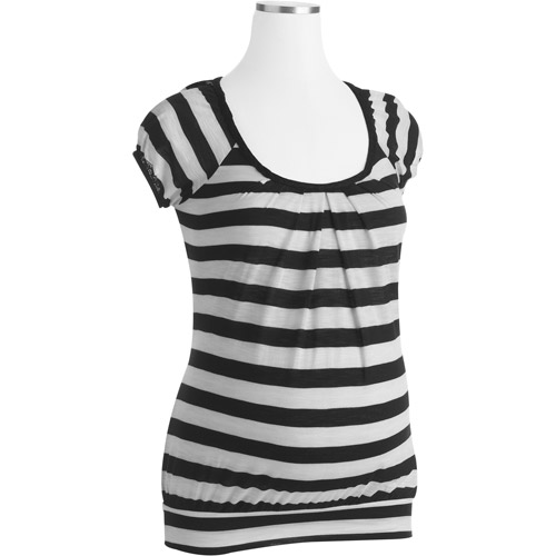 Maternity Scoopneck Knit Top with Crochet Detail on Back