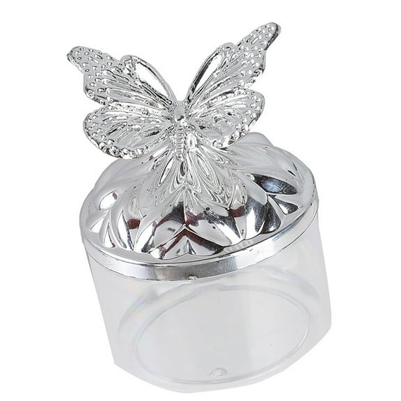 Elegant Plastic Candy Storage Bowl With Metallic Butterfly Accents For Wedding Party Decor And Gift Display