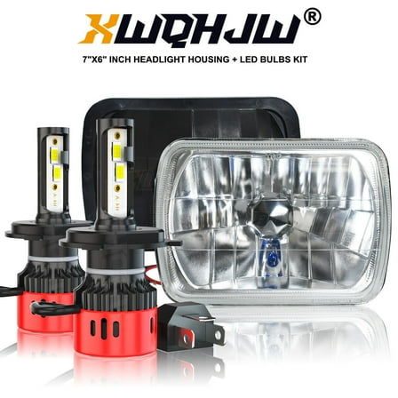 2PCS 7x6" LED Headlights Hi-Lo Beam H6054 for Nissan Pickup Hardbody 1983-1997