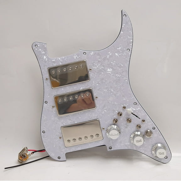 HHH Guitar Prewired Loaded Pickguard, With Alnico 5 Humbuckers Pickups, Coil Splitting, For Fender Strat Guitar